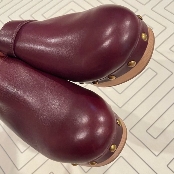 J. Crew Burgundy Leather Studded Mules - Picture 13 of 13